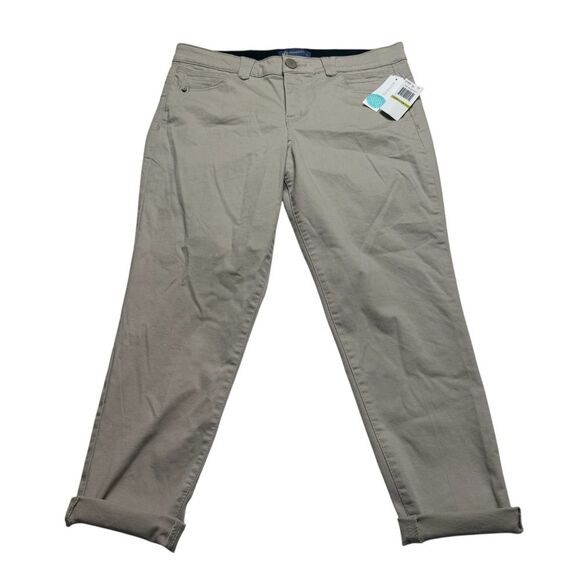 Democracy Ab Solution Karessa Capri Skinny Jeans Khaki Tan Flax Sz 14 NWT - Picture 1 of 14